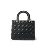 Black Lambskin Cannage Lady Dior Medium - Image 8