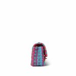 Multicolor Mixed Fibers Woven Mini Rectangular Flap Aged Gold Hardware - Image 5