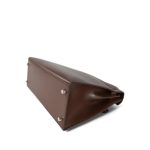 Kelly 28 Brown Box Calfskin Palladium Plated [C] Stamp - Image 3