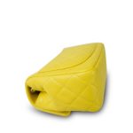 23C Yellow Lambskin Quilted Pearl Crush Mini Square Flap Aged Gold Hardware - Image 9