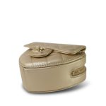 22S CC In Love Metallic Gold Lambskin Heart Zipped Belt Bag LGHW - Image 6
