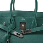 Birkin 30 Malachite Togo Palladium Plated D Stamp - Image 8