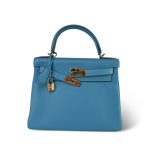 Kelly 28 Retourne Bleu Izmir Turquoise Veau Togo Gold Plated R Square Stamp - Image 18