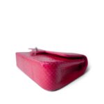 Dark Pink Python Medium Classic Double Flap - Image 12
