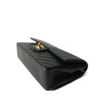 Black Lambskin Chevron Quilted Classic Flap Medium Gold Hardware - Image 8