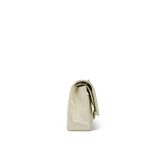 20B Iridescent White Calfskin Quilted Classic Flap Medium Light Gold Hardware - Image 5