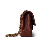 Vintage Red Lambskin Quilted Classic Flap Small GHW - Image 5