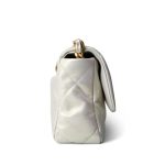 21P Iridescent White Lambskin Quilted 19 Flap Small Mixed Hardware - Image 5