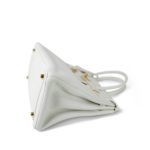 Birkin 30 White Clemence Gold Plated N Square Stamp - Image 11