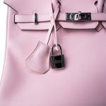 Birkin 25 Rose Sakura Swift Palladium Plated X Stamp - Image 6