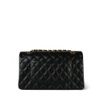 Black Caviar Quilted Medium Double Flap Gold Hardware - Image 3