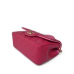 23P Dark Pink/Light Pink Lambskin Quilted Mini Top Handle LGHW - Image 8