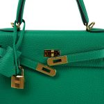Kelly 25 Retourne Menthe Togo Gold Plated Z Stamp - Image 9