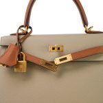 Kelly Sellier 25 Bi-Color Horseshoe (HSS) Trench/Gold Veau Epsom Gold Plated Y Stamp - Image 9