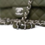 21B Dark Green Lambskin Quilted Mini Rectangular Flap Silver Hardware - Image 9