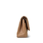 Dark Beige / Caramel Lambskin Quilted Jumbo Classic Flap Light Gold Hardware - Image 4