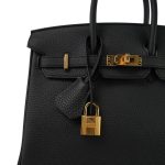 Birkin 25 Noir Veau Togo Gold Plated W Stamp - Image 2