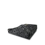 22K Black Ecru Tweed Quilted 22 Hobo Bag Medium Aged Gold Hardware - Image 9