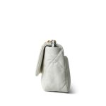 20A White Goatskin Quilted 19 Flap Small Mixed Hardware - Image 4