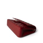 17B Red/Raspberry Caviar Quilted Medium Classic Flap Silver Hardware - Image 4