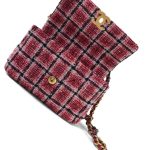22A Red Multicolor Tweed Quilted 19 Flap Small Mixed Hardware - Image 11