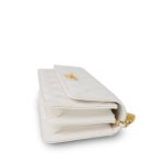 White Caviar Quilted Flap Charm Wallet On Chain WOC Gold Hardware - Image 6