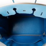 Birkin 35 Bleu Celeste Epsom Palladium Plated D Square Stamp - Image 9