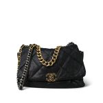 Black Goatskin Quilted 19 Flap Maxi Mixed Hardware - Image 11