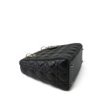 Black Lambskin Cannage Lady Dior Medium - Image 12