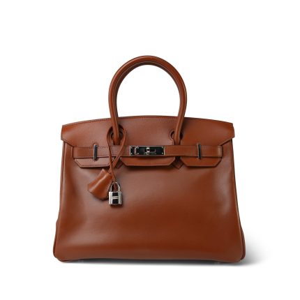 Birkin 30 Noisette Box Calfskin Gold Plated E Square Stamp