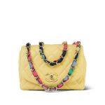 21P Yellow Lambskin Quilted Cocovado Flap Bag Mixed Fibers Chain LGHW