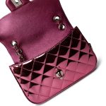 24C Shiny Pink Calfskin Quilted Flap Bag & Coin Purse - Image 11