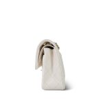 21B White Caviar Quilted Classic Flap Small Light Gold Hardware - Image 13