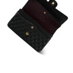 Black Caviar Quilted Medium Classic Flap Gold Hardware - Image 12
