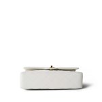 White Lambskin Quilted Classic Flap Medium Gold Hardware - Image 11