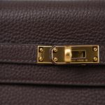 Kelly 25 Retourne Horseshoe (HSS) Ebene Togo Gold Plated B Stamp - Image 7