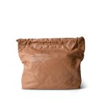 Caramel Calfskin Quilted 22 Hobo Bag Medium Aged Gold Hardware - Image 4