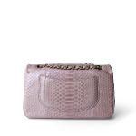 Iridescent Light Pink Python Medium Classic Double Flap LGHW - Image 5