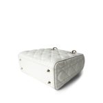 White Lambskin Cannage Lady Dior Small - Image 9