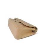 Beige Clair Caviar Quilted Jumbo Classic Flap Silver Hardware - Image 5