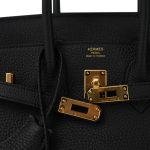 Birkin 25 Noir Veau Togo Gold Plated W Stamp - Image 6
