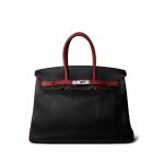 Birkin 35 Black/Red Togo Palladium Plated [N] Stamp