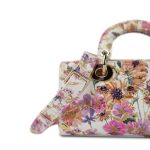 Calfskin Embroidered Butterfly Printed Lady D-Joy Multicolor - Image 15