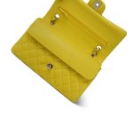 23P Yellow Caviar Quilted Classic Flap Medium Light Gold Hardware - Image 9