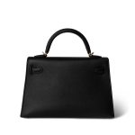 Mini Kelly Sellier Black Veau Epsom Gold Plated Hardware D Stamp - Image 7