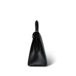 Kelly 28 Sellier Black Box Calfskin Gold Plated U Circle Stamp - Image 13