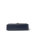Navy Lambskin Quilted Medium Classic Flap Gold Hardware - Image 3