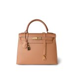 Kelly 28 Sellier Naturel Courchevel Gold Plated [A] Stamp