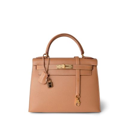Kelly 28 Sellier Naturel Courchevel Gold Plated [A] Stamp