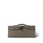 Kelly Cut Clutch Gris Asphalt Swift Palladium Plated A Stamp - Image 14